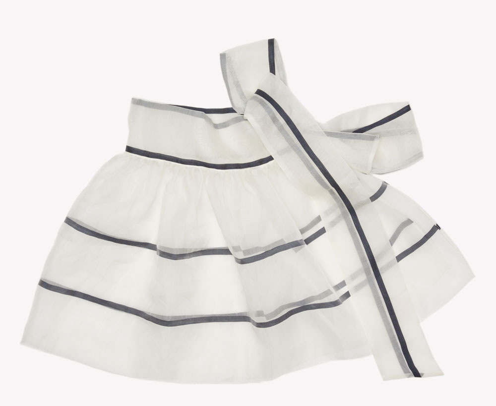                                                                                                                       Striped organza skirt